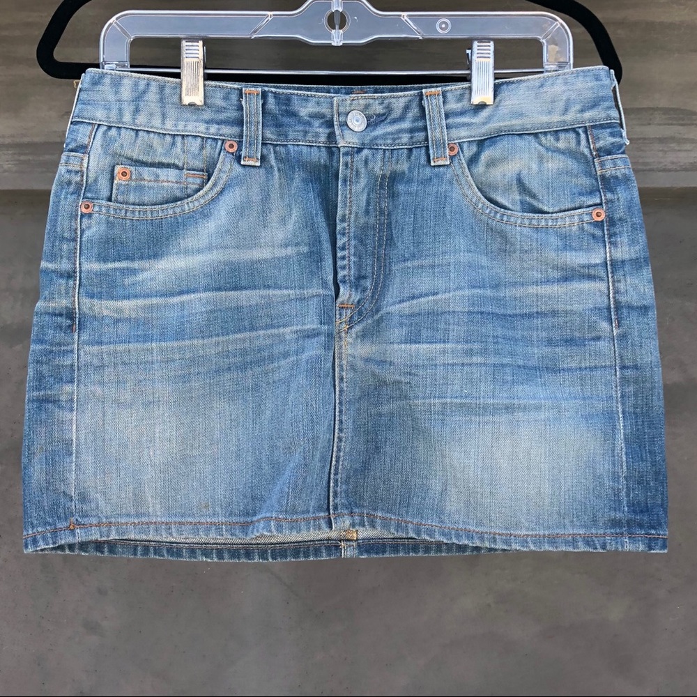 7 For All Mankind denim mini skirt